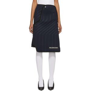 Balenciaga Navy Blue Car Carpet Mat Skirt Size 38